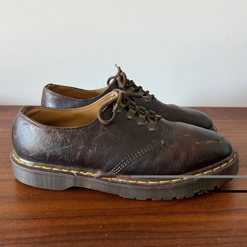 Vintage Dr. Martens 8096 Brown Leather 5 Eye Oxford Shoes Women's Size 10